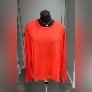 J.Crew Womens Coral Orange 100% Merino Wool Crewneck Knit Sweater Pullover Sz 2X